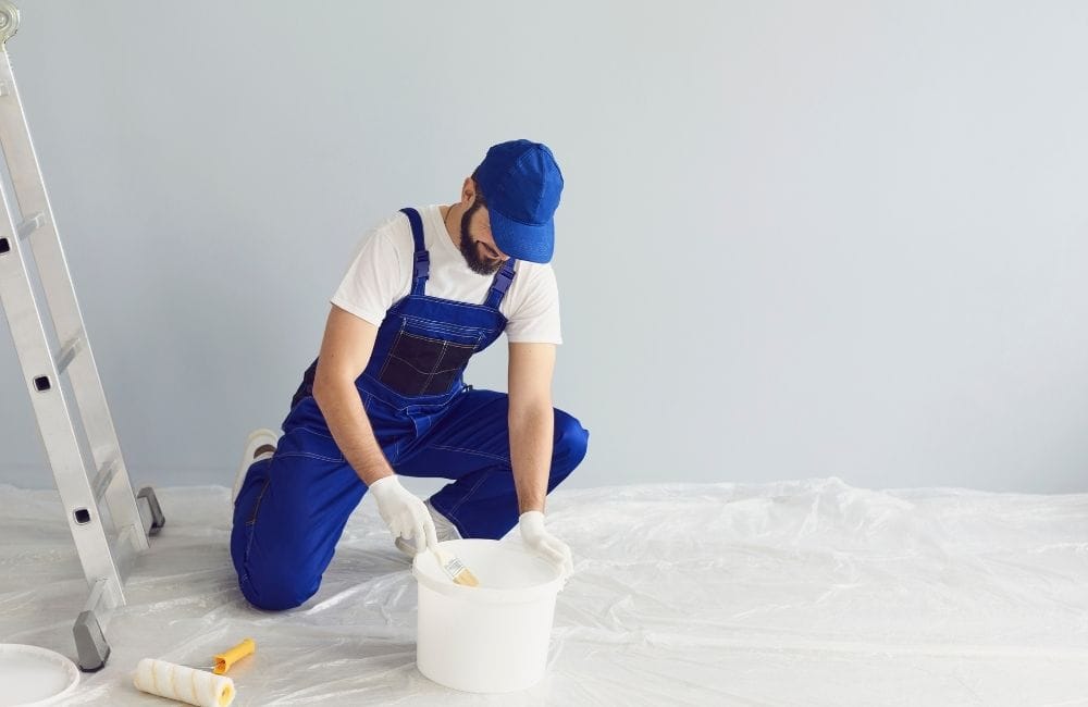 guy preparing paint