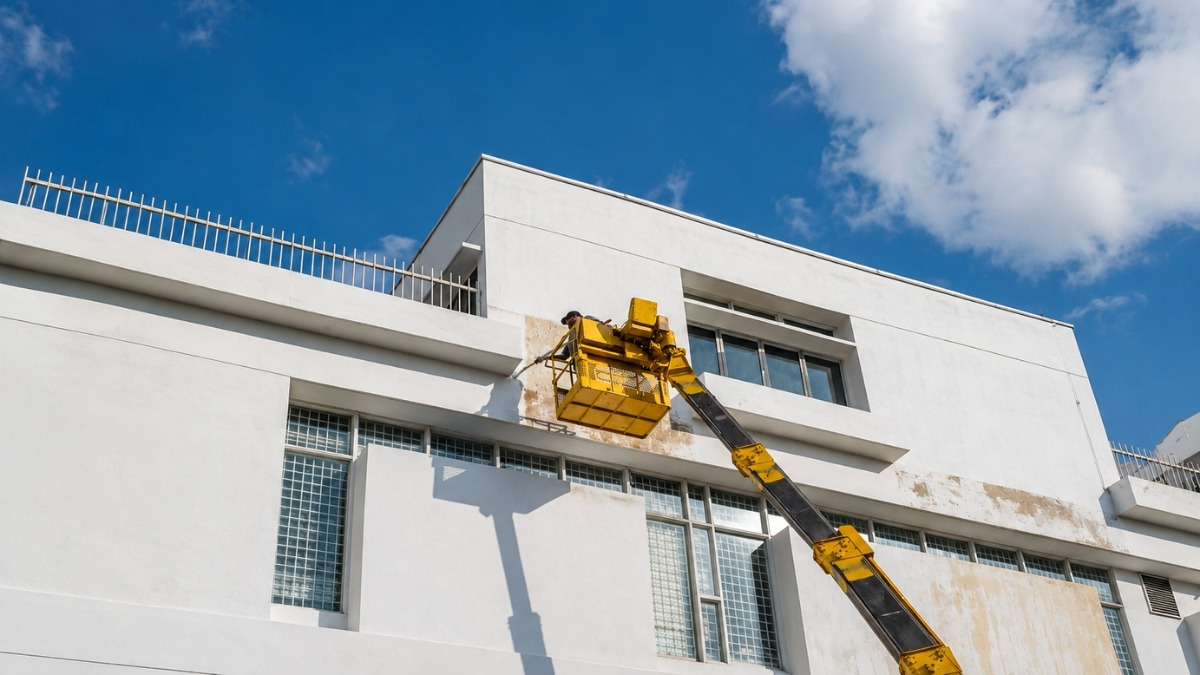 prep the exterior stucco wall